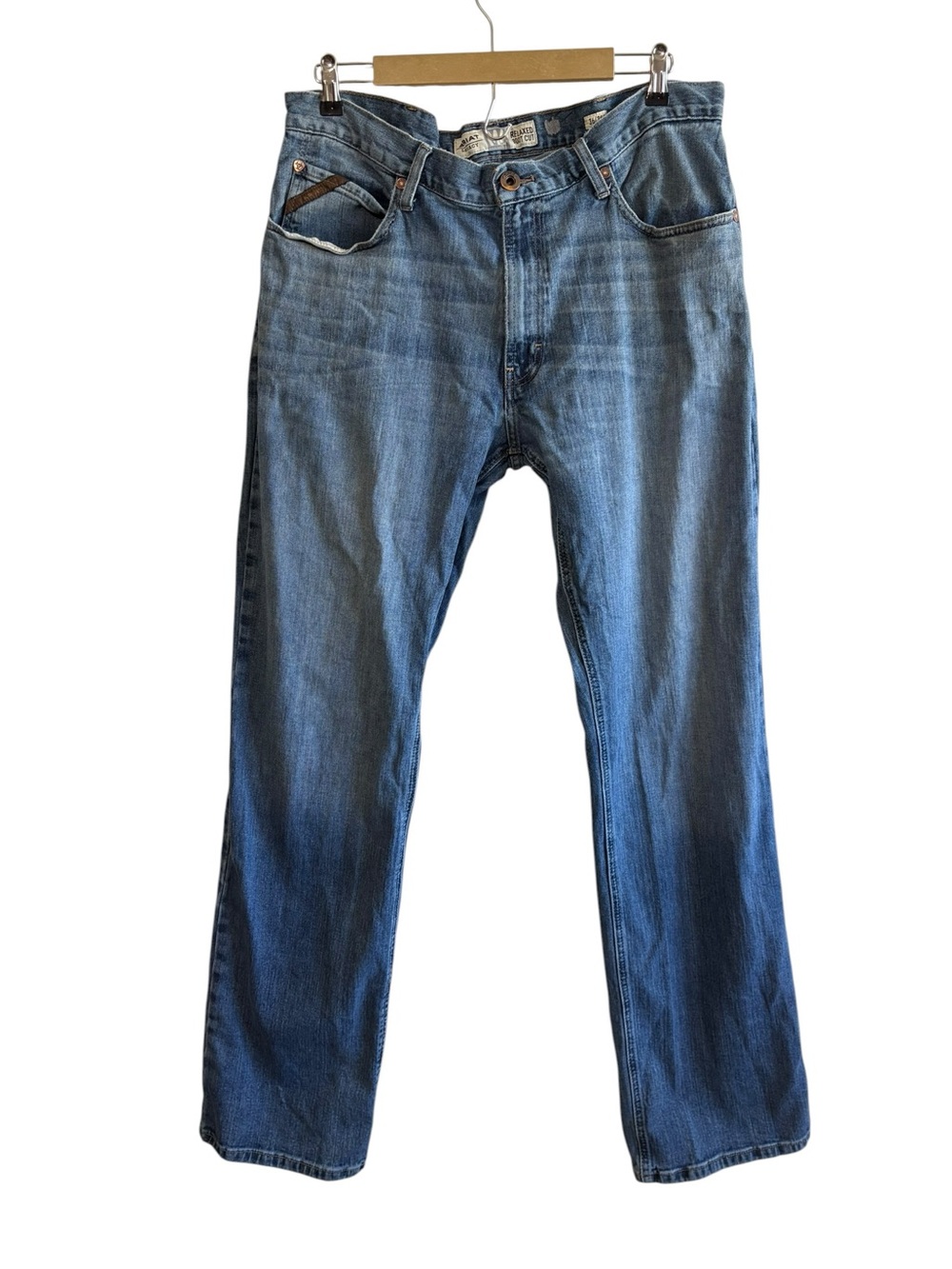 Ariat Legacy Size 36 M4 Relaxed Bootcut Jeans Medium Wash Western Country Flawed